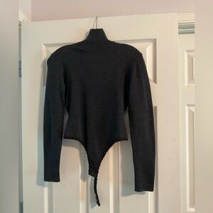 Donna Karan turtleneck bodysuit, 88% merino wool, size small